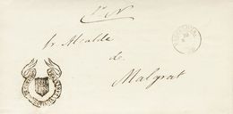 223 SOBRE. 1869. BARCELONA A MALGRAT. Marca De Franquicia GOBIERNO DE PROVINCIA BARCELONA, En Negro. MAGNIFICA. - Other & Unclassified