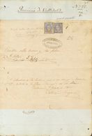 226 SOBRE 107F(2). 1872. 50 Mils Ultramar FALSOS POSTALES TIPOS VIII Y IX, Dos Sellos Adheridos Sobre Expediente Con Ins - Other & Unclassified