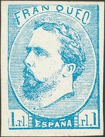 260 (*) 156. 1875. 1 Real Azul (leve Doblez Diagonal, Provocado Por Desprendimiento De La Porcelana Del Papel). MAGNIFIC - Autres & Non Classés