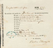 278 SOBRE. 1875. Real Servicio De MUNGUIA (VIZCAYA) A GORLIZ. Marca ALMACEN DE RACIONES / DE "MUNGUIA", En Azul Contenie - Other & Unclassified