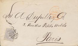301 SOBRE 204. 1895. 25 Cts Gris Azul. SANTA CRUZ DE TENERIFE A PARIS (FRANCIA). Depositada En Un Buque Británico Y Circ - Other & Unclassified