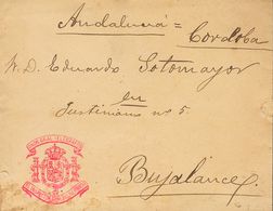 306 SOBRE. 1881. Dirigida A BUJALANCE (CORDOBA). Marca De Franquicia DRON GRAL TELEGRAFOS / EL INSPECTOR GRAL DEL SERVIC - Other & Unclassified