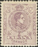 351 ** 290N. 1920. 20 Cts Violeta. NºA000.000. MAGNIFICO Y RARO. (Edifil 2015: +264€) - Autres & Non Classés