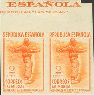 524 ** 798s(2). 1938. 2 Pts Naranja, Pareja, Borde De Hoja. SIN DENTAR. MAGNIFICA. (Edifil 2015: +550€) - Other & Unclassified