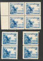 536 ** 814/31(4). 1937. Serie Completa, Bloque De Cuatro (el 10 Pts Azul Cifra Larga Son Dos Parejas), Dieciocho Valores - Other & Unclassified