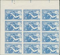 568 ** 887s(12). 1939. 10 Cts Azul, Bloque De Doce Sellos (corresponde A Los Doce Tipos Del Bloque Reporte). SIN DENTAR. - Autres & Non Classés