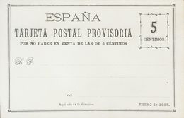 685 EPCC1. 1885. 5 Cts Negro. TARJETA POSTAL PROVISORIA DE CARRERAS CANDI (sin La Marquilla Violeta). MAGNIFICA. - Autres & Non Classés