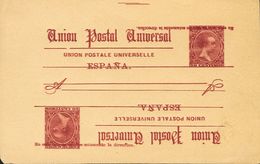 697 (*) EP21e. 1889. 10 Cts Carmín Sobre Tarjeta Entero Postal. DOBLE IMPRESION (una Invertida). MAGNIFICA Y RARA. (Edif - Other & Unclassified