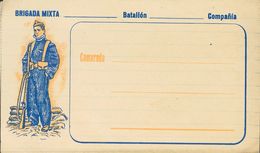 761 (*) . (1937ca). Carta-sobre Ilustrado En Anverso Y Reverso Con Datos BRIGADA MIXTA, BATALLON Y COMPAÑIA, Para Ser Di - Other & Unclassified