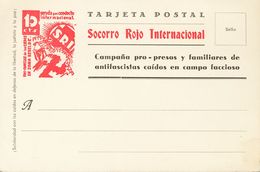 763 (*) . 1937. Tarjeta Postal Del Socorro Rojo Internacional Campaña Pro-presos Y Familiares De Antifascistas Caídos En - Autres & Non Classés