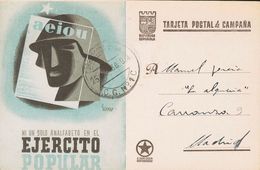 770 SOBRE. 1938. Tarjeta Postal De Campaña NI UN SOLO ANALFABETO EN EL EJERCITO POPULAR. MAGNIFICA Y RARA. - Sonstige & Ohne Zuordnung