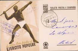 771 SOBRE. 1938. Tarjeta Postal De Campaña LA CULTURA FISICA FORTALECE AL EJERCITO POPULAR Dirigida A MADRID. MAGNIFICA  - Andere & Zonder Classificatie