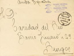 780 SOBRE. 1937. VITORIA A BURGOS. Marca De Franquicia FALANGE ESPAÑOLA / DE LAS J.O.N.S. / FRANQUICIA POSTAL / DE GUERR - Andere & Zonder Classificatie