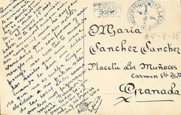 790 SOBRE. (1938ca). Tarjeta Postal Dirigida A GRANADA. Marcas Especiales RADIOTELEGRAFIA / MILITAR Y CENSURA / RADIO, A - Other & Unclassified