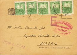 799 SOBRE. 1936. Conjunto De Dos Tarjetas Postales De SANTANDER A MADRID, Ambas Con La Marca De Censura FRENTE POPULAR D - Autres & Non Classés