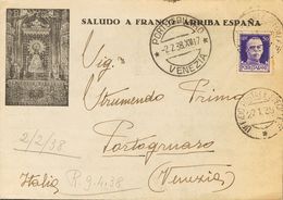 812 SOBRE. 1938. 50 Cts Violeta De Italia. Carta Completa (con Ilustraciones Religiosas Y Patrióticas) De LA GUARDIA (VI - Other & Unclassified
