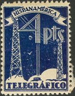 836 * . (1940ca). 50 Cts Azul SERVICIO DE URGENCIA, 1'50 Pts Azul EXTRANJERO Y 4 Pts Azul TELEGRAFICO. MAGNIFICAS Y RARA - Andere & Zonder Classificatie