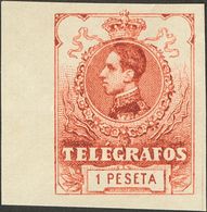 852 (*) 52P(4). 1912. Conjunto De Cuatro ENSAYOS DE COLOR Y SIN DENTAR Del Valor De 1 Pts En Violeta (defectito), Castañ - Other & Unclassified