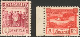 896 * 23dN, 25dN, 27dN. 1931. 50 Cts Naranja, 4 Pts Carmín Y 20 Cts Rojo. NºA000.000. MAGNIFICOS Y MUY RAROS. (Edifil 20 - Other & Unclassified