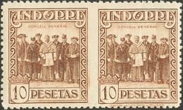 898 * 25sph, 26sph. 1929. 4 Pts Carmín Y 10 Pts Castaño, Parejas. SIN DENTAR ENTRE LOS SELLOS. MAGNIFICAS Y RARAS. (Edif - Sonstige & Ohne Zuordnung