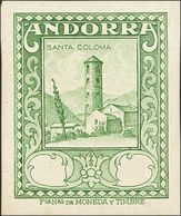 904 (*) 18P. 1929. Sin Valor, Verde Amarillo. PRUEBA DE PUNZON, Sin Cifra Ni Valor. MAGNIFICA Y MUY RARA. - Autres & Non Classés