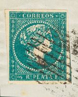 1001 º Ant.7F(3), Ant.8F(2). 1857. Interesante Conjunto De Tres Sellos De ½ Real Azul Y Dos De 1 Real Verde Todos Ellos  - Other & Unclassified