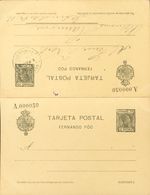 1068 SOBRE EP22. 1910. 10 Cts + 10 Cts Verde-negro Sobre Tarjeta Entero Postal De Ida Y Vuelta, La Ida Circulada De FERN - Fernando Po