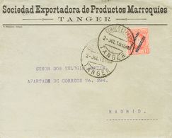 1168 SOBRE 4. 1910. 10 Cts Rojo. TANGER A MADRID. Al Dorso Llegada. MAGNIFICA. - Other & Unclassified
