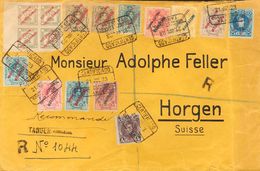 1175 SOBRE 44(2), 45/48, 50/53, 1, 7, 12. 1903. Diversos Valores, 25 Cts Y 4 Pts De 1903. Certificado De TANGER A HORGEN - Other & Unclassified