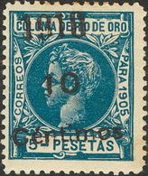 1259 * 54/58. 1910. Serie Completa (10 Cts Sobre 4 Pts Invisible Punto Claro Y Reparado). BONITA Y RARA. Cert. CEM. (Edi - Other & Unclassified