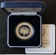 CYPRUS 2007 TREATY OF ROME SILVER COMMEMORATIVE COIN IN BANK'S CASE/CERTIFICATE - Chypre
