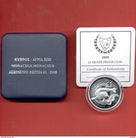 CYPRUS 2005 SEAL SILVER COMMEMORATIVE COIN IN BANK'S CASE/CERTIFICATE - Chypre