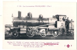 ***   LOCOMOTIVE  *** LES LOCOMOTIVES Francaises 130-604 (au Dos Caractéristiques) Excellent état - Matériel