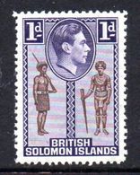 Solomon Islands 1939-51 1d Constable & Chief Definitive, Hinged Mint, SG 61 (B) - British Solomon Islands (...-1978)