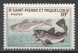 St. Pierre & Miquelon 1957. Scott #351 (MH) Godfish - Unused Stamps