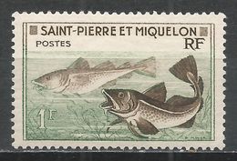 St. Pierre & Miquelon 1957. Scott #352 (MH) Godfish - Unused Stamps