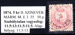 O 1874 5kr Szabálytalan Vegyes Fogazással - Andere & Zonder Classificatie