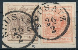 1850 3kr + Lemezhibás 6kr 'NEUSATZ' - Andere & Zonder Classificatie