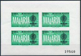 ** 1962 A Malária Elleni Küzdelem éve (II.) Vágott Számozott Kisív (7.000) - Sonstige & Ohne Zuordnung