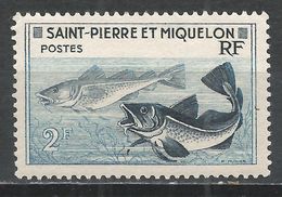 St. Pierre & Miquelon 1957. Scott #353 (MH) Godfish - Unused Stamps
