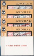 ** 1982/1 Agrofila '82 Emlékív Pár + 1998/1 SZOCFILEX Felülnyomással 3 Db-os Emlékív Garnitúra, Közte 'A MABÉOSZ ELNÖKSÉ - Altri & Non Classificati