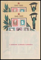 ** 1985/1 Felszabadulási Emlékív Pár + 'A MABÉOSZ ELNÖKSÉG AJÁNDÉKA' Hátoldali Felirattal (12.400) - Altri & Non Classificati