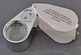 40x-es Nagyító Fém Testtel Ledes és Uv Világítással, új állapotban, Eredeti Dobozában / Brand New Magnifier - Sonstige & Ohne Zuordnung