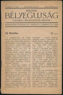 Magyar Bélyegújság I. évfolyam 1-2 Szám Budapest 1919 Nov. 25. - Other & Unclassified