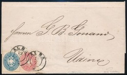 ~ 1865 5kr + 10kr Levélen ,,ALBA' - ,,WIEN' - ,,UDINE' Signed:  Ferchenbauer - Other & Unclassified