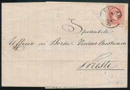 1870 5kr Levélen / On Cover 'FIUME / A.M.' - Trieste - Sonstige & Ohne Zuordnung