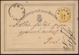 ~1870 Díjjegyes Levelez?lap / PS-card 'KÖLCSE' - 'PEST' - Andere & Zonder Classificatie