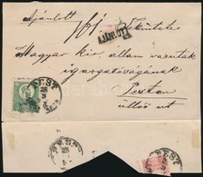 1873 Helyi Ajánlott Levél El?lap 3kr Bélyeggel és Szétvágott 5kr Bérmentesítéssel / Registered Cover Front With 3kr And  - Andere & Zonder Classificatie