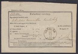 1873 Feladóvevény / Sender's Receipt 'GY?RVÁR VAS M.' - Altri & Non Classificati