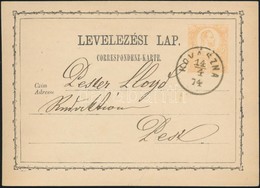 1874 2kr Díjjegyes Levelez?lap / PS-card 'KOVÁSZNA' - Budapest/F?posta - Andere & Zonder Classificatie